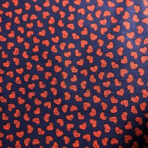 🛒 12 Quilt Cotton Fabric Material 2 yard Petite Hearts on Navy Blue 3775